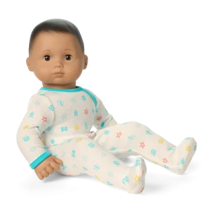 Bitty Baby® Doll #5 with dark-brown hair in Pastel Blue