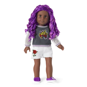 Truly Me™ 18-inch Doll #91 with curly purple hair