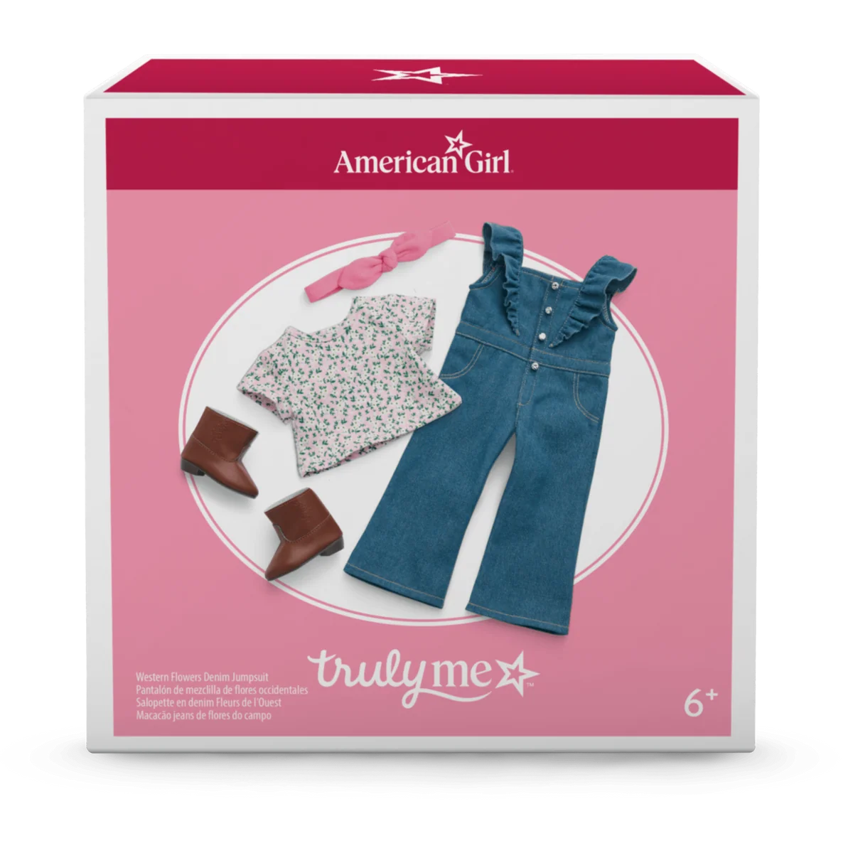 Western Flowers Denim Jumpsuit for 18-inch Dolls