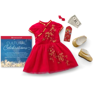 Lunar New Year's Celebration Outfit for 18-inch Dolls