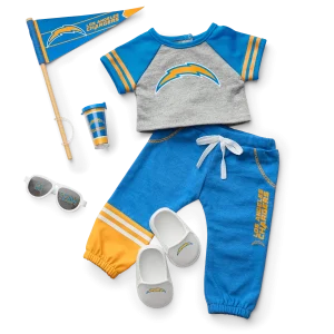 American Girl® x NFL Los Angeles Chargers Fan Outfit & Accessories for 18-inch Dolls