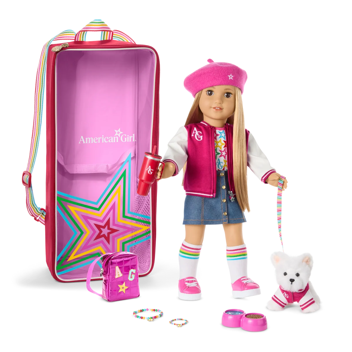 Truly Me™ 18-inch Doll #131, Accessories, Puppy & Doll Carrier