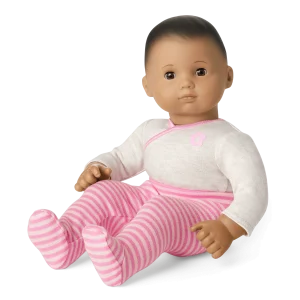 Bitty Baby® Doll #5 with dark brown hair in Pretty Pink