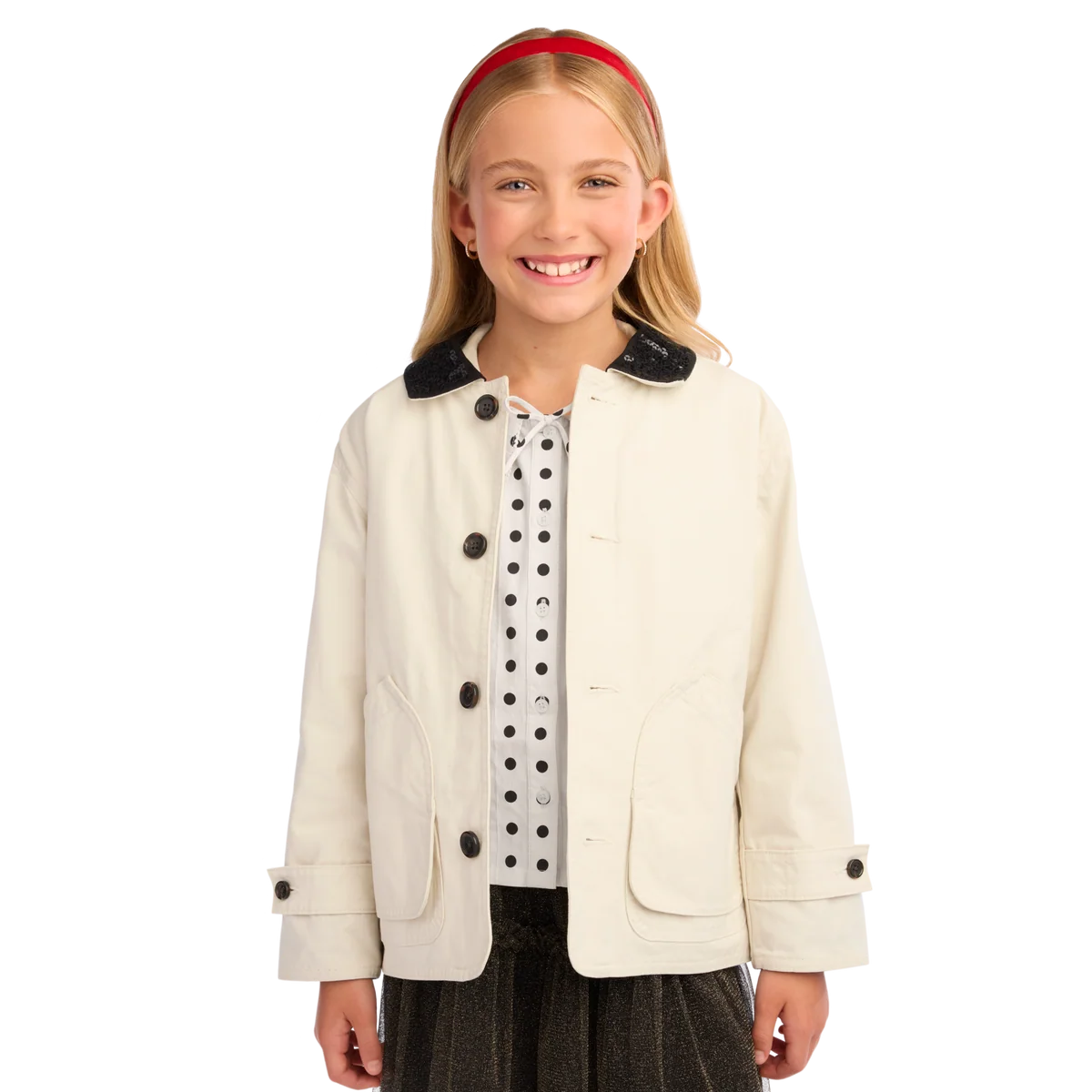 American Girl® x J.Crew Embellished Barn Jacket™, Polka-Dot Top & Tulle Skirt Bundle for Girls