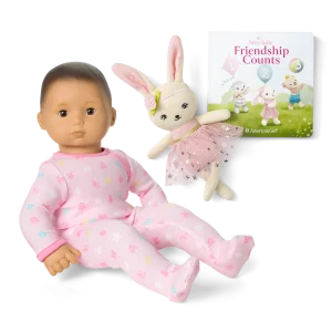 Bitty Baby® Doll #4 in Pastel Pink + Bunny Friend & Board Book
