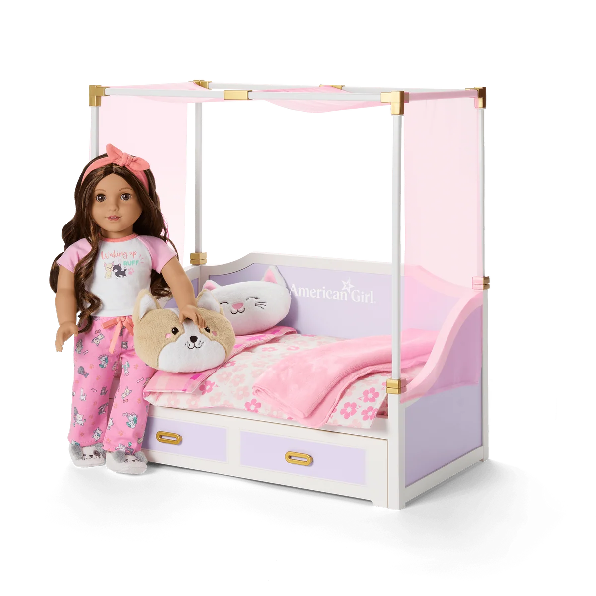 All Set for Sleepovers Canopy Bed for 18-inch Dolls