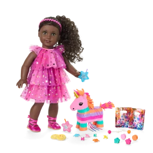 Pink Party-Ready Dress & Party Accessories for 18-inch Dolls