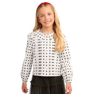 American Girl® x J.Crew Puff-Sleeve Polka-Dot Top for Girls