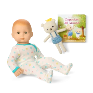 Bitty Baby® Doll #6 in Pastel Blue + Bear Friend & Board Book