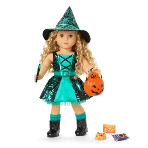 Witchy Webs Costume & Trick-or-Treat Set Bundle for 18-inch Dolls