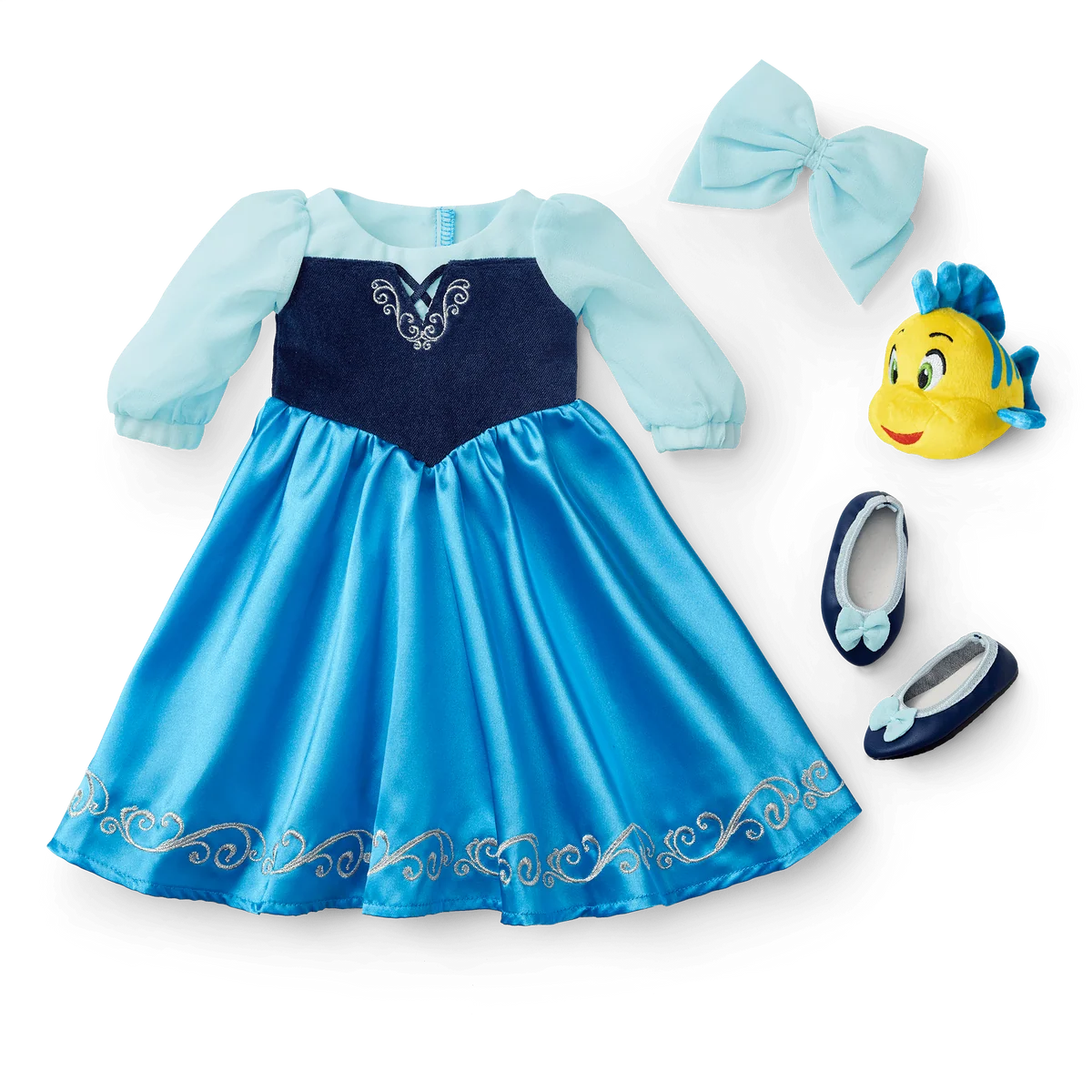 American Girl® Disney Princess Ariel Day Dress, Flounder & Accessories for 18-inch Dolls