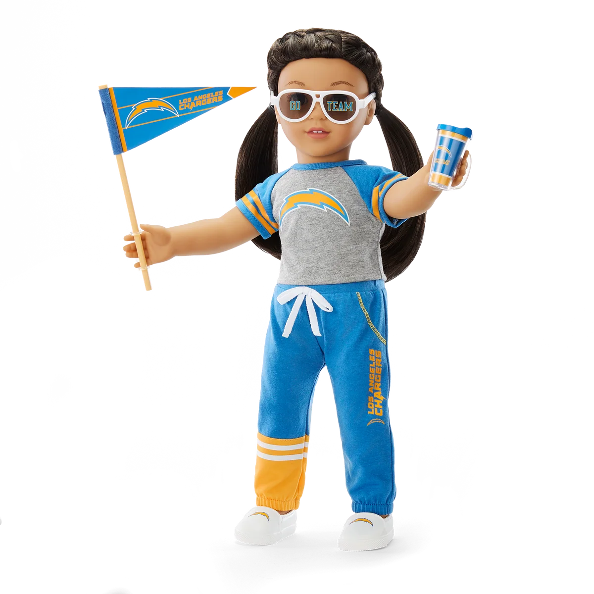American Girl® x NFL Los Angeles Chargers Fan Outfit & Accessories for 18-inch Dolls