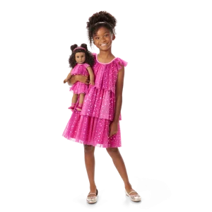 Pink Party-Ready Dresses for Girls & 18-inch Dolls