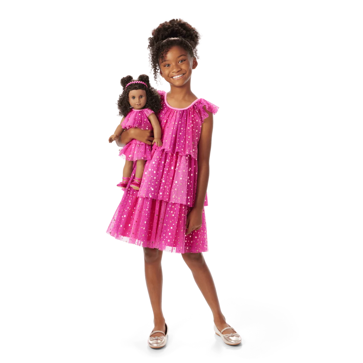 Pink Party-Ready Dresses for Girls & 18-inch Dolls