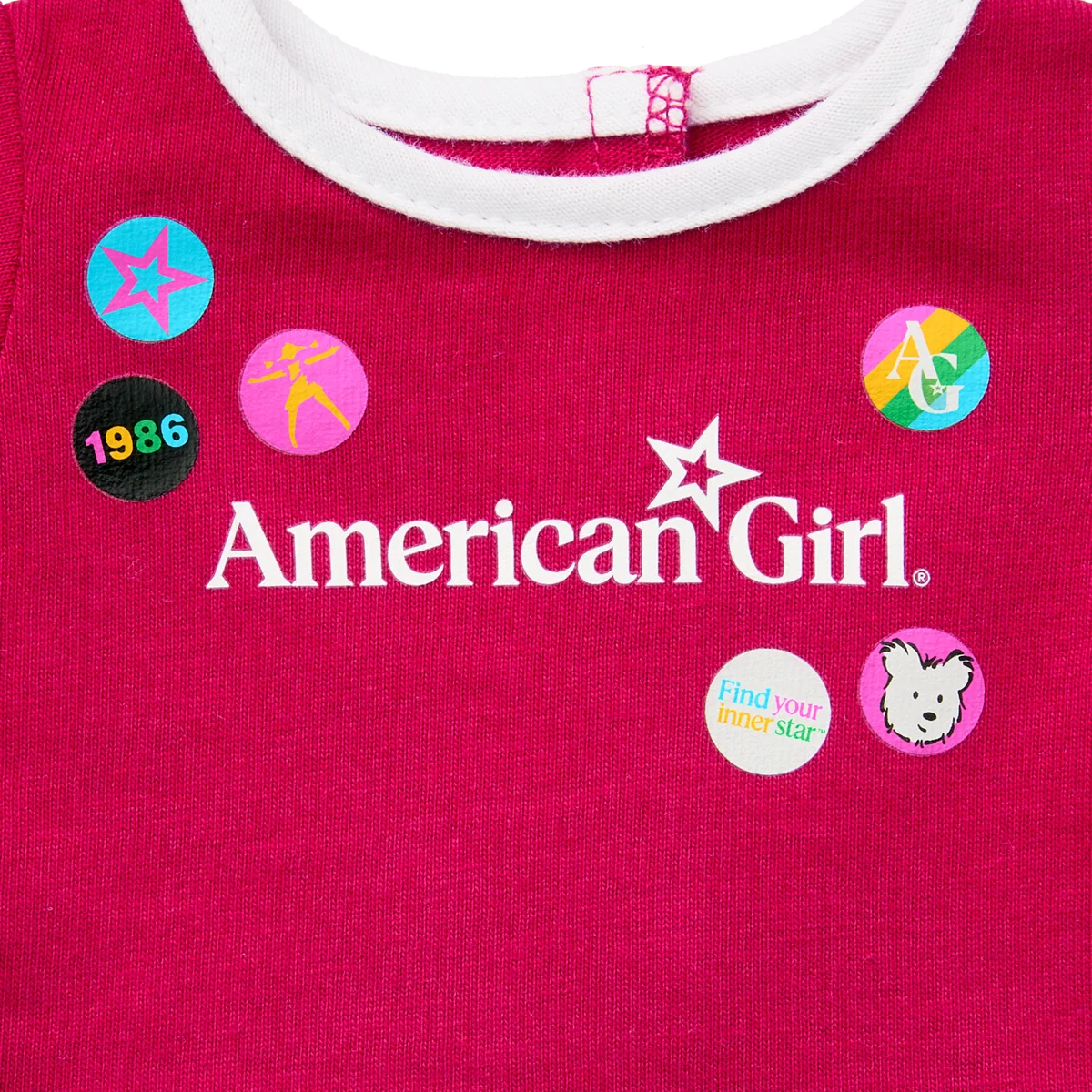 Matching AG™ Grin Pins Ringer Tee Set for Girls & 18-inch Dolls