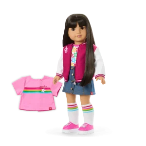 Truly Me™ 18-inch Doll #130 with straight black-brown hair