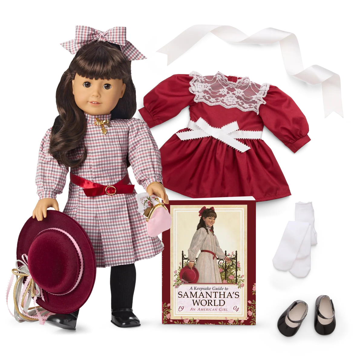 Samantha Parkington™ 18-inch Doll & Cranberry Party Dress Bundle (Historical Characters)