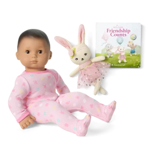 Bitty Baby® Doll #5 in Pastel Pink + Bunny Friend & Board Book