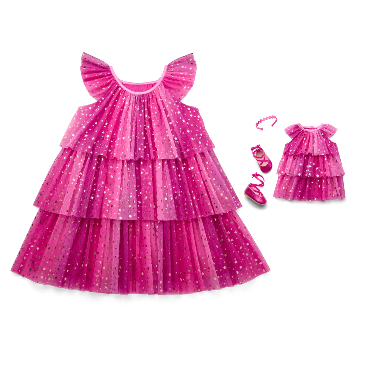 Pink Party-Ready Dresses for Girls & 18-inch Dolls