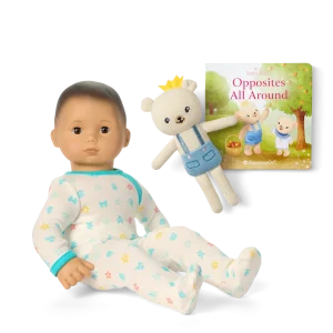 Bitty Baby® Doll #4 in Pastel Blue + Bear Friend & Board Book