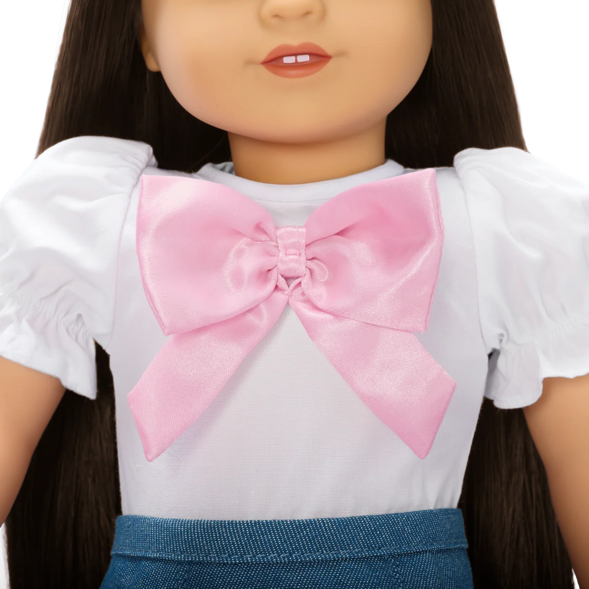 AG™ x Harlem’s Fashion Row Cherry Blossom Couture Bow Shirt & Jean Skirt for 18-inch Dolls