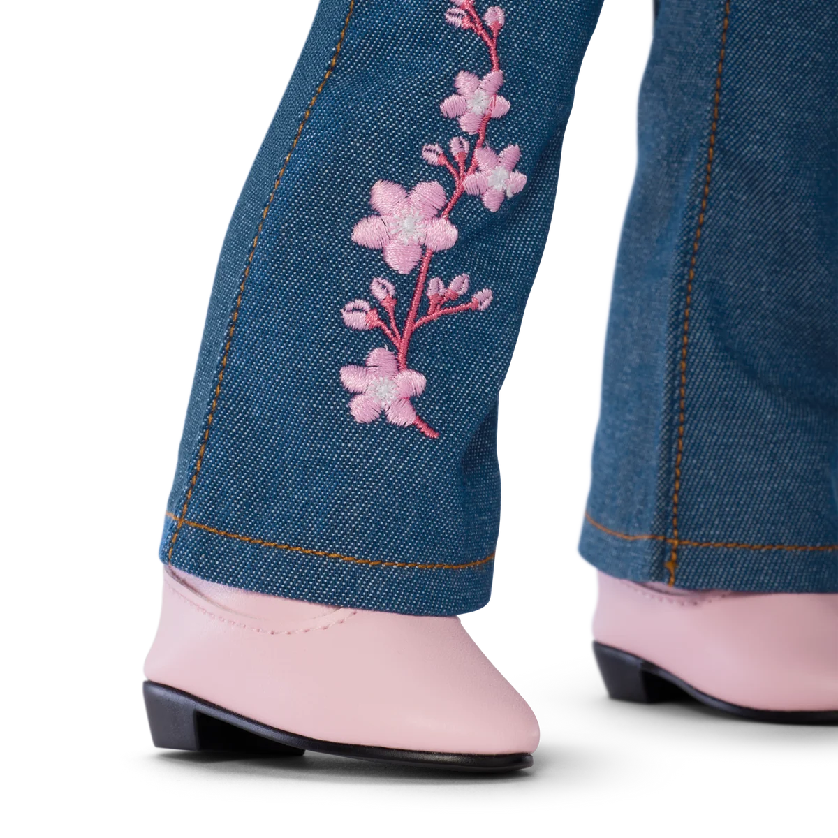 AG™ x Harlem’s Fashion Row Cherry Blossom Couture Embroidered Jean Set for 18-inch Dolls
