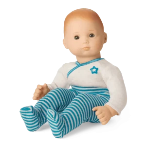 Bitty Baby® Doll #6 with red hair in Soft Blue