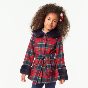 American Girl® x Janie and Jack Fur-Trim Plaid Coat for Girls