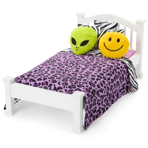 Nicki’s™ Bed & Animal-Print Bedding Set for 18-inch Dolls (Historical Characters)