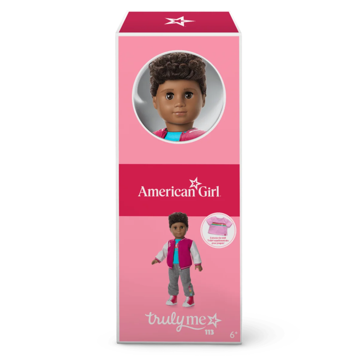 Truly Me™ 18-inch Doll #113 with curly dark-brown hair